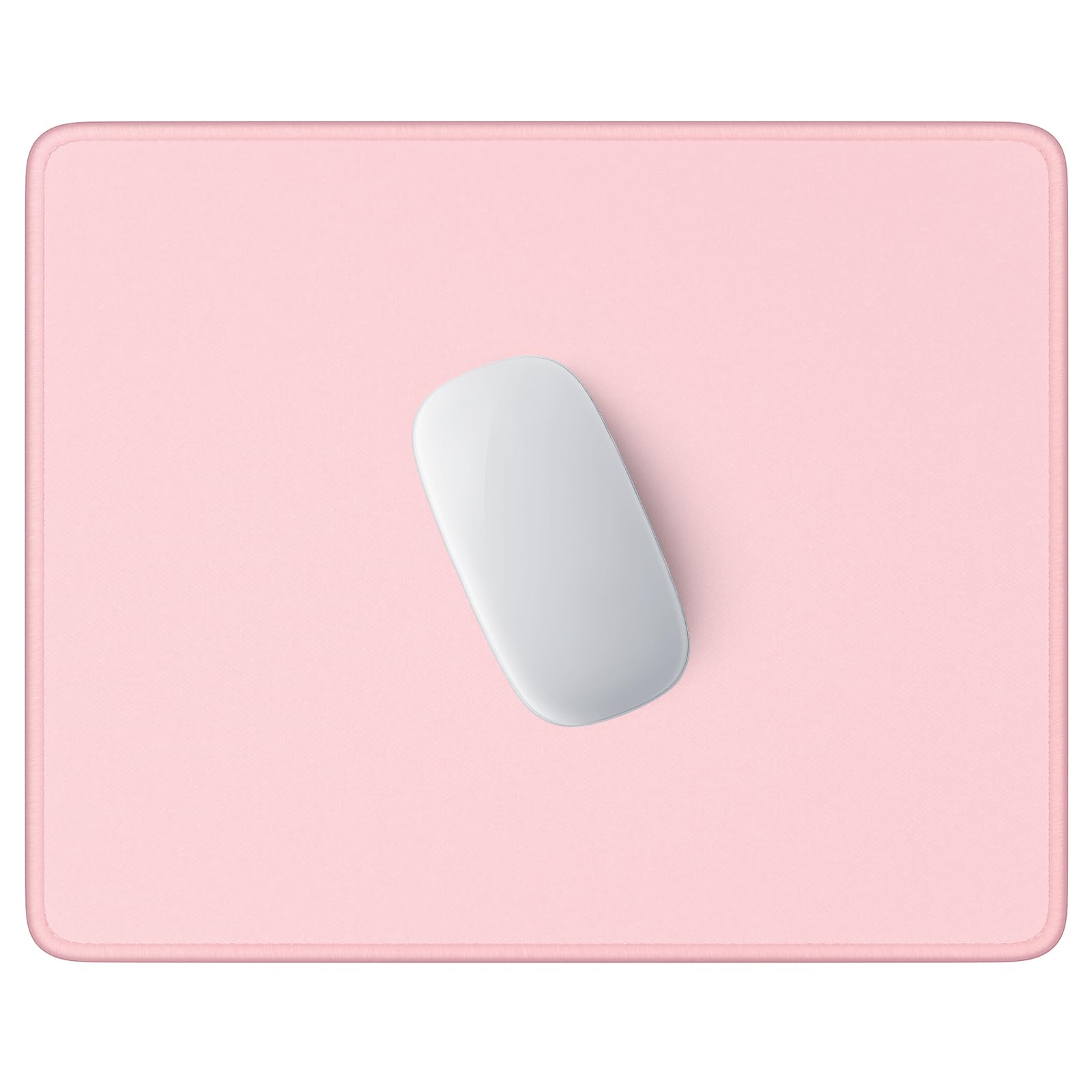 Hsurbtra Mouse Pad, Premium-Textured Square Mousepad 26 x 21 cm, Stitched Edge Anti-Slip Waterproof Rubber Mouse Mat, Pretty Cute Mouse Pad for Office Gaming Laptop Women Kids Pink