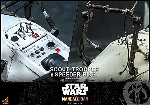 Hot Toys 1:6 Scout Trooper and Speeder Bike collectible set, White (HT906340)