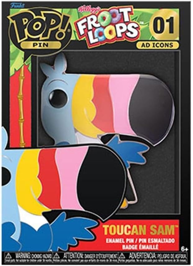 Funko Large Pop! Enamel Pin - Toucan Sam - Ad Icons: Fruit Loops - Toucan Sam - Kelloggs Enamel Pins - Cute Collectable Novelty Brooch - for Backpacks & Bags - Gift Idea - Ad Icons Fans