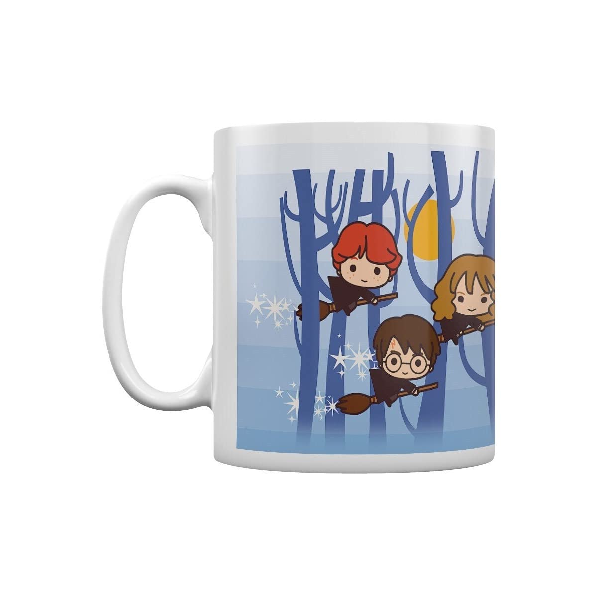 Pyramid International Harry Potter Ceramic Mug with Japanese Style Chibi Illustrations of Harry, Ron and Hermione Flying - Official Merchandise