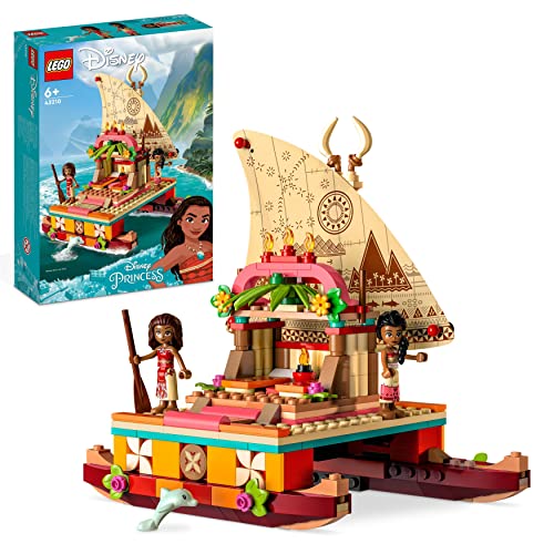 LEGO | Disney Princess Moana's Wayfinding Boat Set, Building Toy with Moana and Sina Mini-Dolls plus a Dolphin Figure, Creative Gift for Kids, Girls and Boys Aged 6 Plus 43210