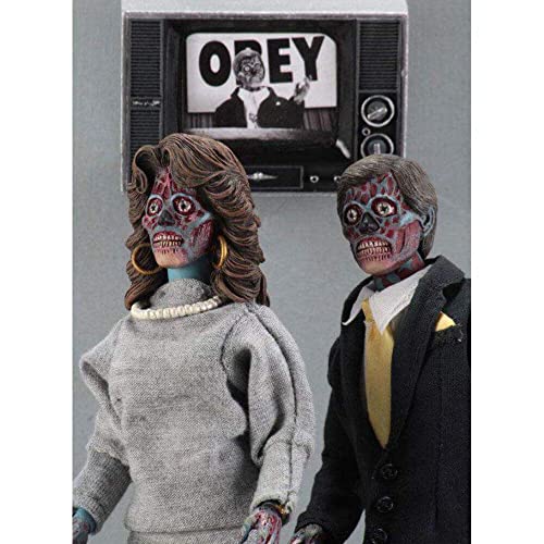 NECA They Live Aliens 8 Inch Retro Clothed Action Figure 2 Pack John Carpenter