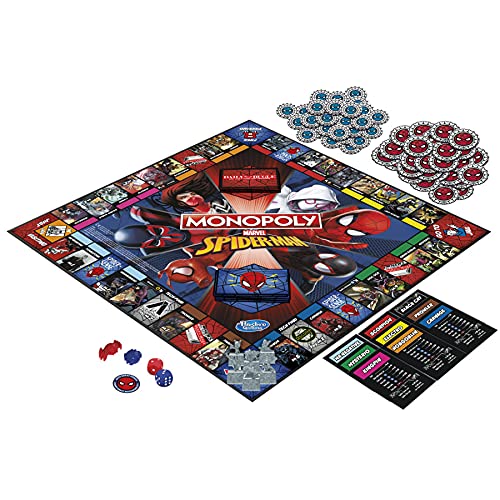 Monopoly: Spiderman Board Game - Play as an Arachnid Hero - Fun Game for Kids Ages 8 [Spanish]