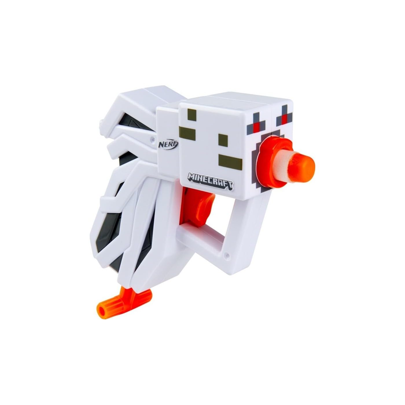 Nerf MicroShots Minecraft Ghast Mini Blaster, Minecraft Ghast Mob Design, Includes 2 Official Nerf Elite Darts, Pull-Down Priming Handle, Multicolor