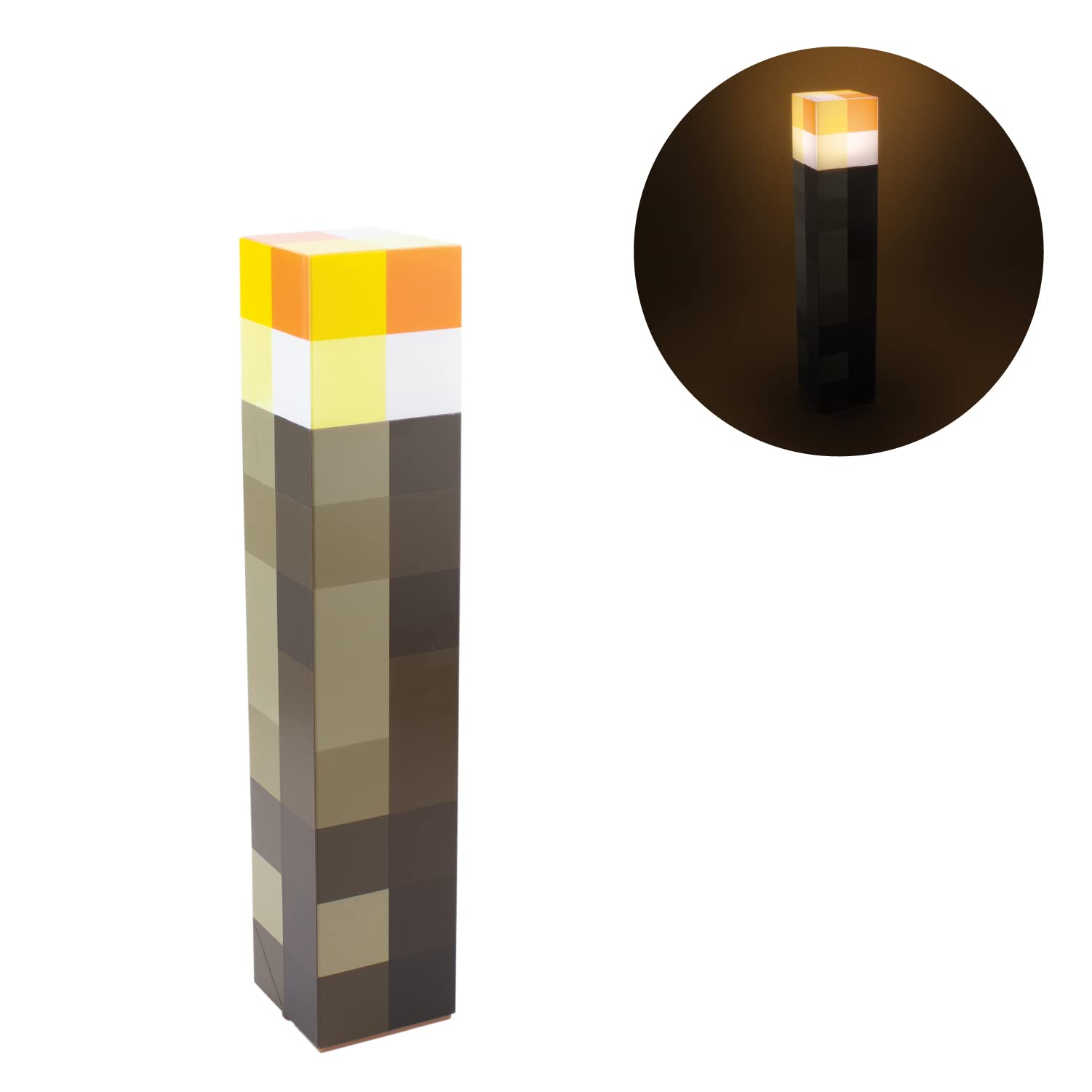 Paladone Minecraft Torch Light 2 Light Modes 2 Use Modes Battery Operated