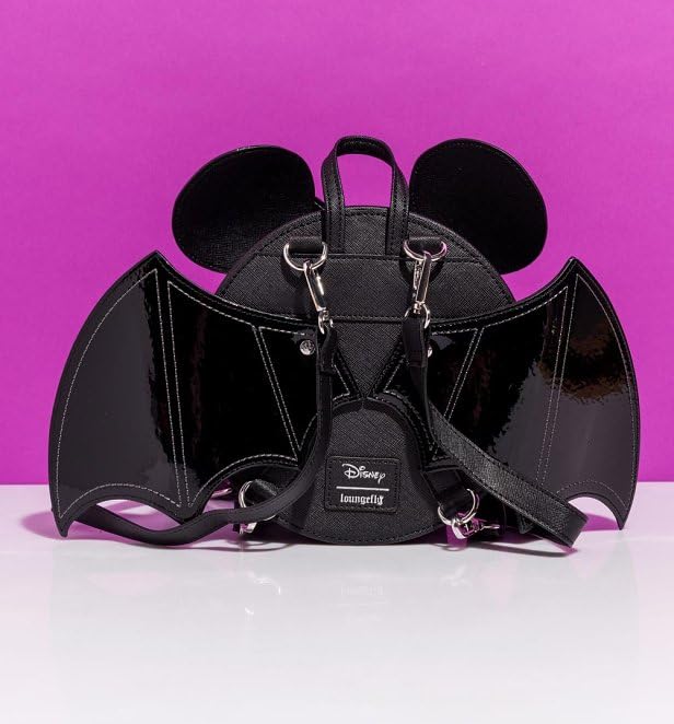 Loungefly Disney Minnie Bat Convertible Mini Backpack Black/charcoal