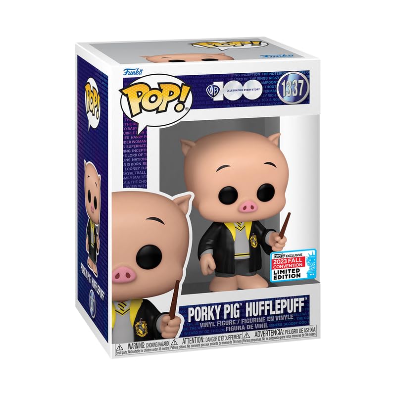 Funko Porky Pig Hufflepuff - #1337 Pop! - Looney Toons - NYCC 2023 Stickered Convention Exclusive, FU71211