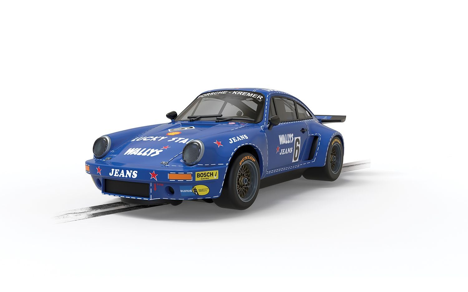 Scalextric Cars - C4398 Porsche 911 Carrera RSR 3.0 - Wallys Jeans - Toy Slot Car for use Race Tracks or Set - Small Kids Gift Ideas for Boy/Girl Ages 5 Accessories