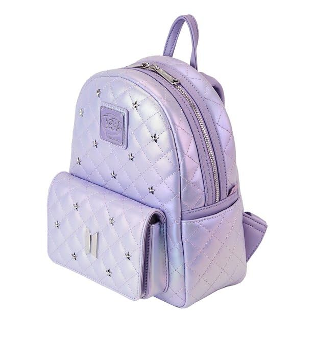 Loungefly BTS Logo Iridescent Purple Mini Backpack