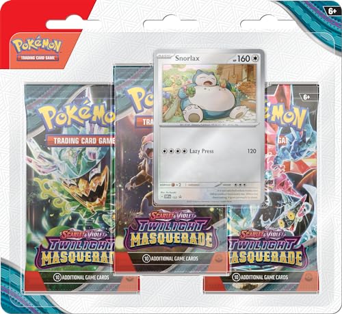 Pokémon TCG: Scarlet & Violet—Twilight Masquerade 3-Pack Blister: Snorlax (3 Booster Packs & 1 Foil Promo)