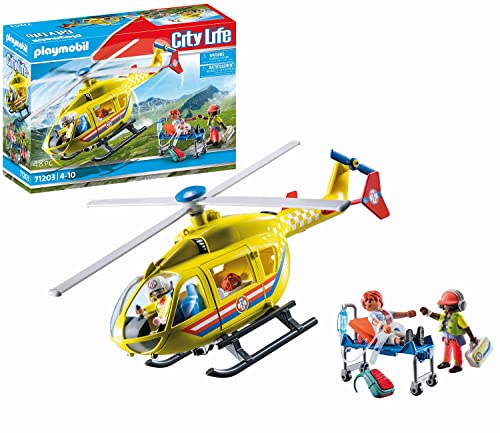 Playmobil 71203 City Life Medical Helicopter, toy for children ages 4+, toy playset suitable for ages 4+