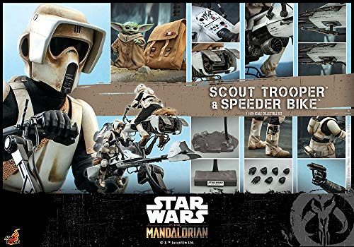 Hot Toys 1:6 Scout Trooper and Speeder Bike collectible set, White (HT906340)