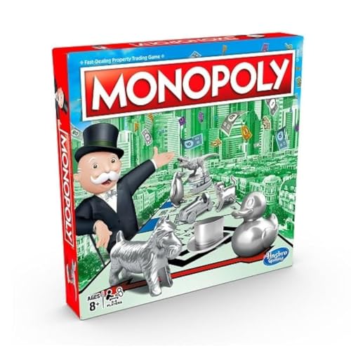 Monopoly Board Game, Family Time Games for Adults and Children, 2 to 6 Players, Strategy Fun for Kids, for Ages 8 and Up