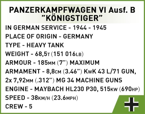 COBI -3113 Panzer Vi Konigstiger (Tiger II)