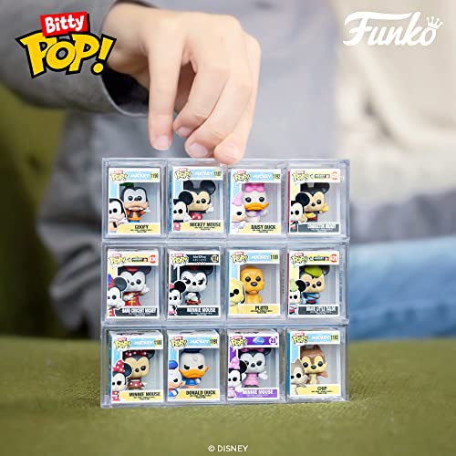 Funko Bitty POP! Disney - Mickey Mouse, Minnie Mouse (pink Dress), Pluto and A Surprise Mystery Mini Figure - 0.9 Inch (2.2 Cm) Collectable - Stackable Display Shelf Included - Gift Idea