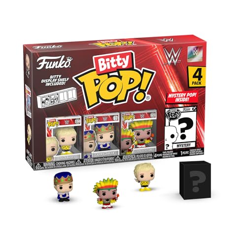 Funko Bitty POP!: WWE - Dusty Rhodes, Bitty Pop! Jerry Lawler®, Bitty Pop! Ric Flair, and a mystery Bitty Pop! figure - 0.9 Inch (2.2 Cm) Collectable - Gift Idea - Cake Topper