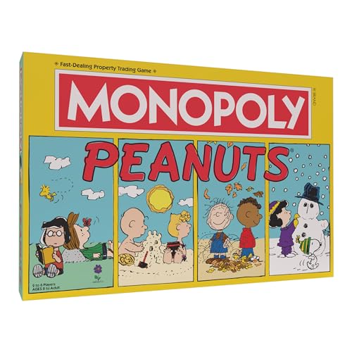 Monopoly Peanuts Board Game, Play as Snoopy on Sled, Baseball Cap, Kite Eating Tree & More, Officially Licensed and Collectible Monopoly Game Based On The Famous Comic Strip Peanuts