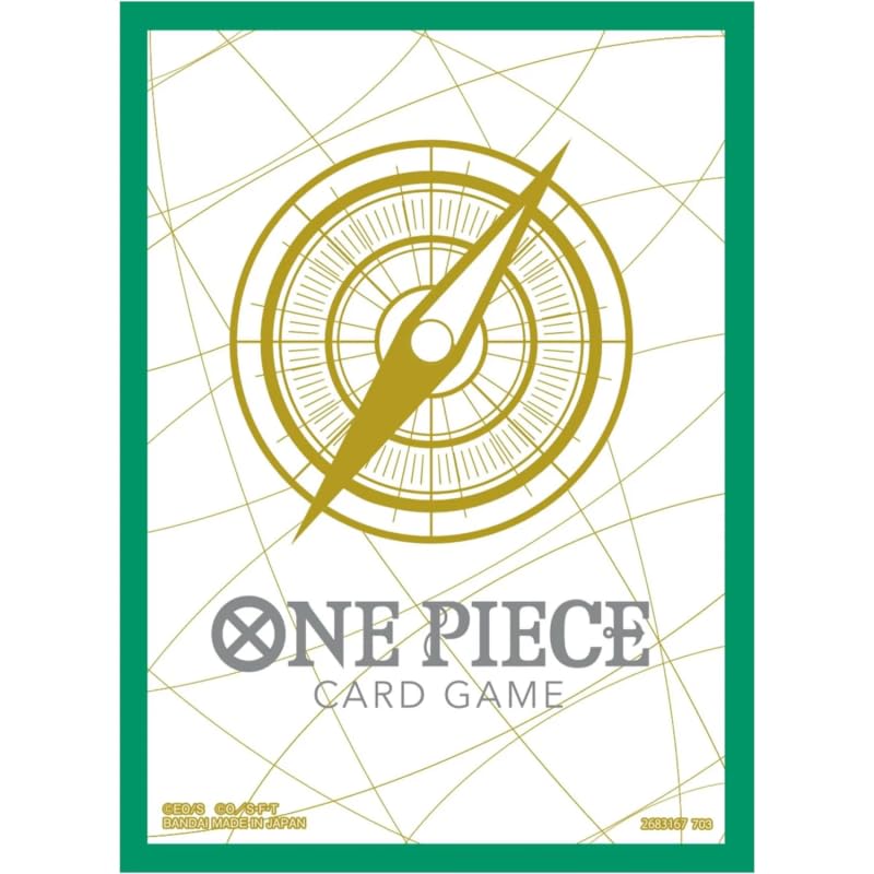 BANDAI Card Sleeve, ONE Piece CCG: Gaming, 70ct, Green Symbol, PVC, 70 Pieces