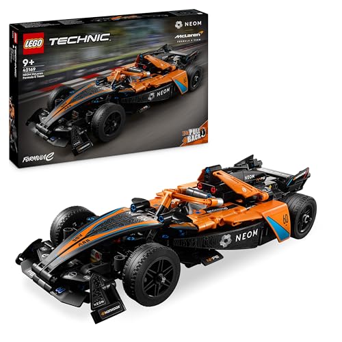 LEGO Technic NEOM McLaren Formula E Race Car Toy for 9 Plus year Old Kids, Boys & Girls, Model Pull-Back Vehicle Building Set, Kids' Bedroom Decoration, Birthday Gift Idea 42169