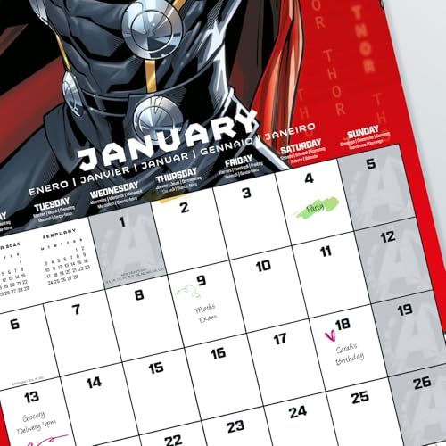 Grupo Erik Marvel Avengers Wall Calendar 2025 | 12" x 12" Square Calendar 2025, Wall Planner 2025, Family Planner Calendar 2025 | Avengers Calendar 2025, Marvel Calendar 2025