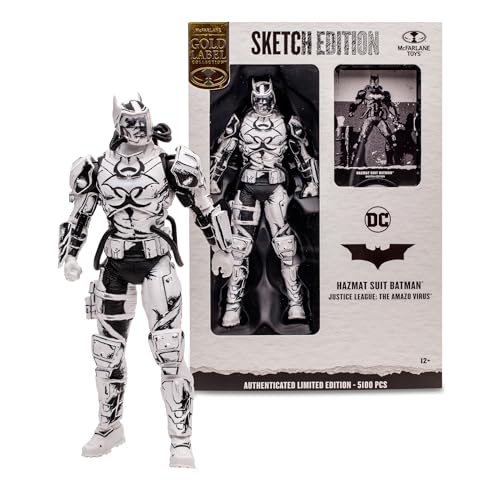 McFarlane Toys DC Multiverse Hazmat Suit Batman Sketch Edition Gold Label 7 Inches Action Figure - Exclusive Sketch Artist Look with Certificate of Authenticity