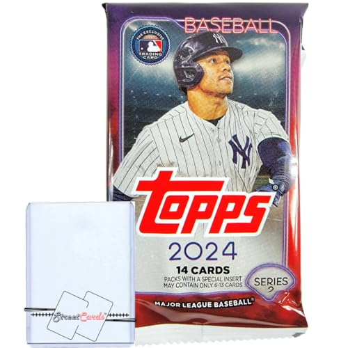 2024 Topps Series 2 Baseball Retail Pack with 14 Trading Cards + Toploader! STREETCARDS!