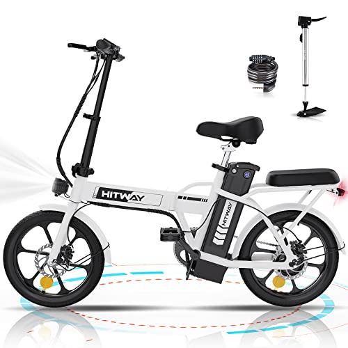 HITWAY Electric Bike E Bike Foldable City Bikes 36V8.4Ah/36V12Ah Battery, 250W Motor, Assist Range Up to 35-70KM BK5