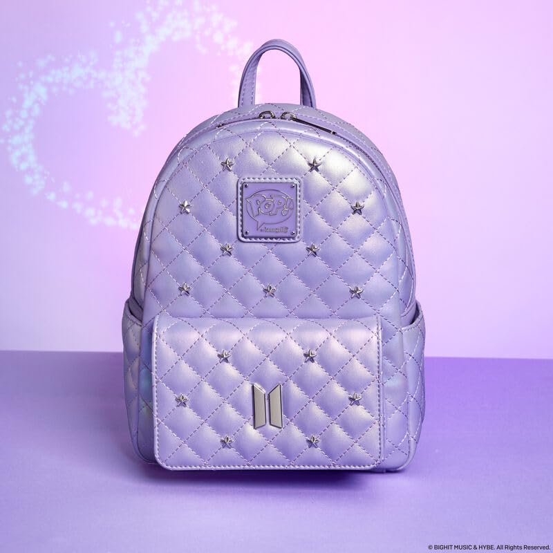 Loungefly BTS Logo Iridescent Purple Mini Backpack