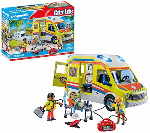 Playmobil 71202 City Life Ambulance with Lights and Sound, toy playset suitable for ages 4+