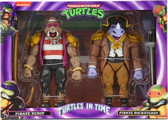 NECA - TMNT Turtles In Time Pirate Bebop & Rocksteady 7 Action Figure2Pk