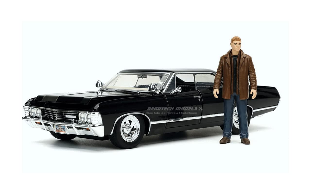 Jada 32250 Supernatural 1967 Impala SS Sport Sedan With Dean Winchester Figure 1:24 Scale Diecast Model Car