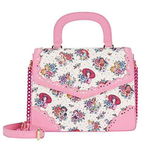 Loungefly Disney Princess Tattoo All Over Print Crossbody Bag