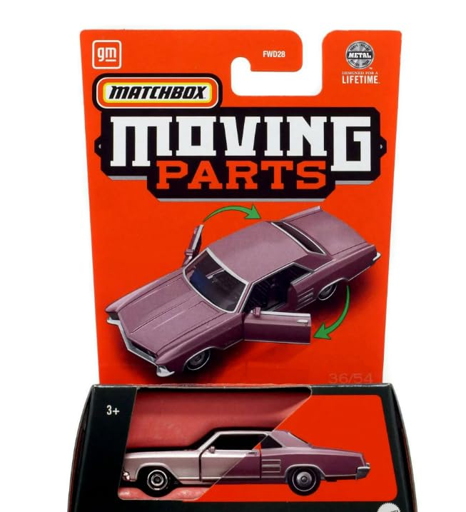 Matchbox 1964 Buick Riviera Pink Moving Parts 1:64 Diecast Car