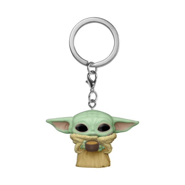 Funko Pop! Keychain: Star Wars: the Mandalorian - Raspberry - Grogu (the Child, Baby Yoda) - (Grogu (the Child, Baby Yoda), Baby Yoda) With Cup Novelty Keyring - Collectable Mini Figure - Gift Idea