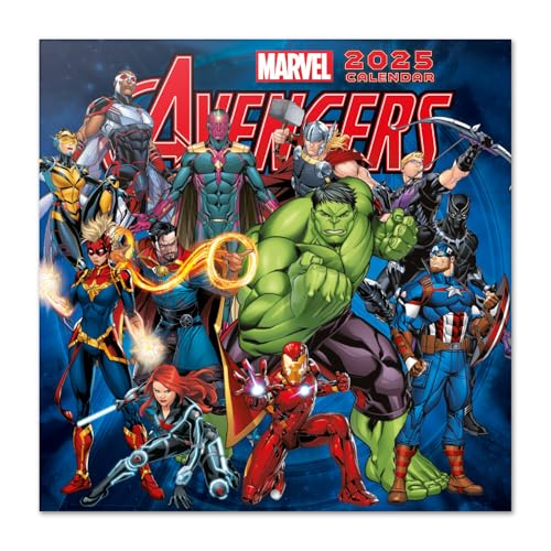 Grupo Erik Marvel Avengers Wall Calendar 2025 | 12" x 12" Square Calendar 2025, Wall Planner 2025, Family Planner Calendar 2025 | Avengers Calendar 2025, Marvel Calendar 2025