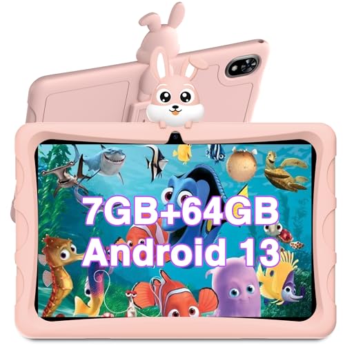 DOOGEE U9 KID Tablet for Kids, 7GB+64GB/1TB, 10 Inch Android 13 Kids Tablet, Quad Core, 5060mAh, APP for Kids, TÜV Low Bluelight, WiFi6/Bluetooth, 5MP+2MP Camera, Widevine L1 - Pink