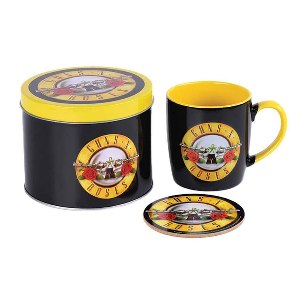 Pyramid International Guns N' Roses Mug and Coaster Gift Tin Set Bullet Logo artwork One Size