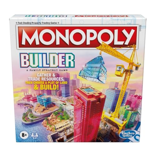 Monopoly Builder Board Game, Strategy Game, Family Game, Games for Children, Fun Game to Play, Family Board Games