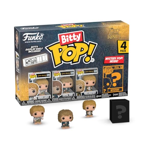 Funko Bitty Pop! Lord Of the Rings - Samwise 4PK and A Surprise Mystery Mini Figure - 0.9 Inch (2.2 Cm) - Lord Of the Rings Collectable - Stackable Display Shelf Included - Gift Idea