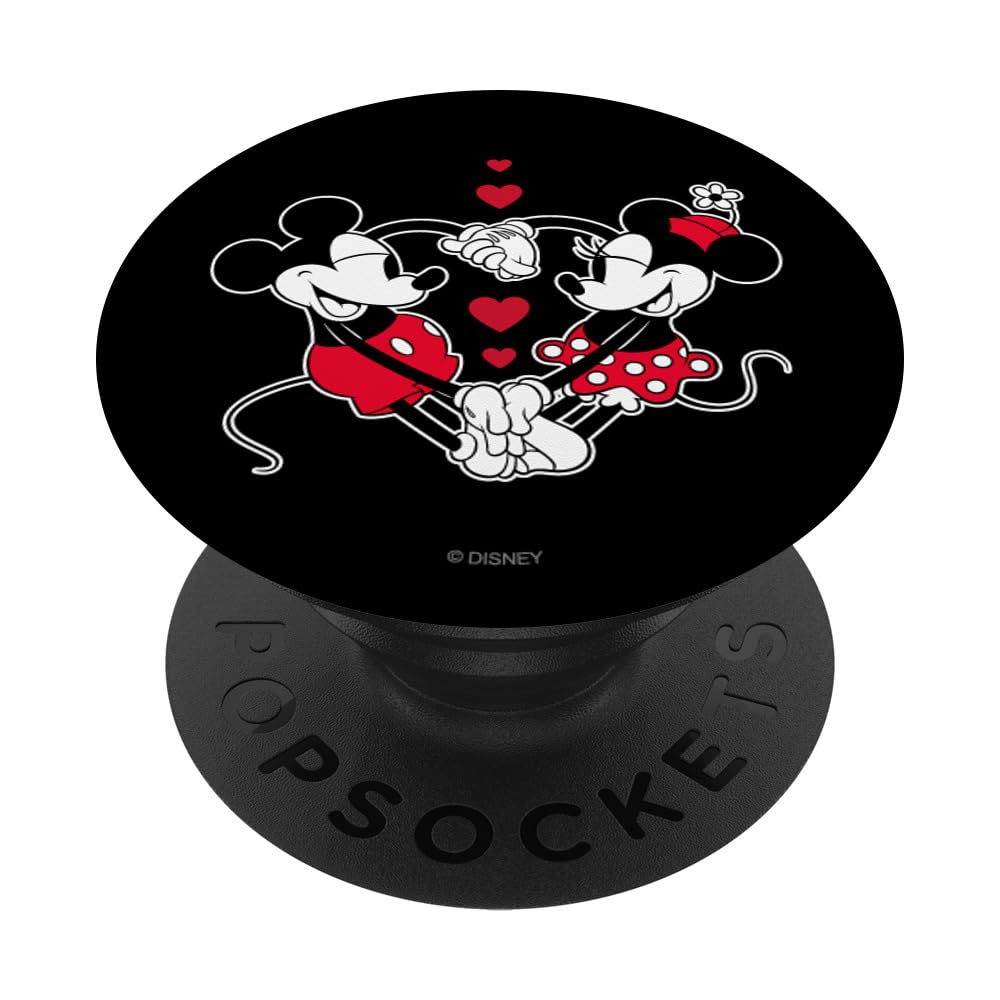 Disney Mickey and Minnie Love Gaze Hearts Black PopSockets Swappable PopGrip