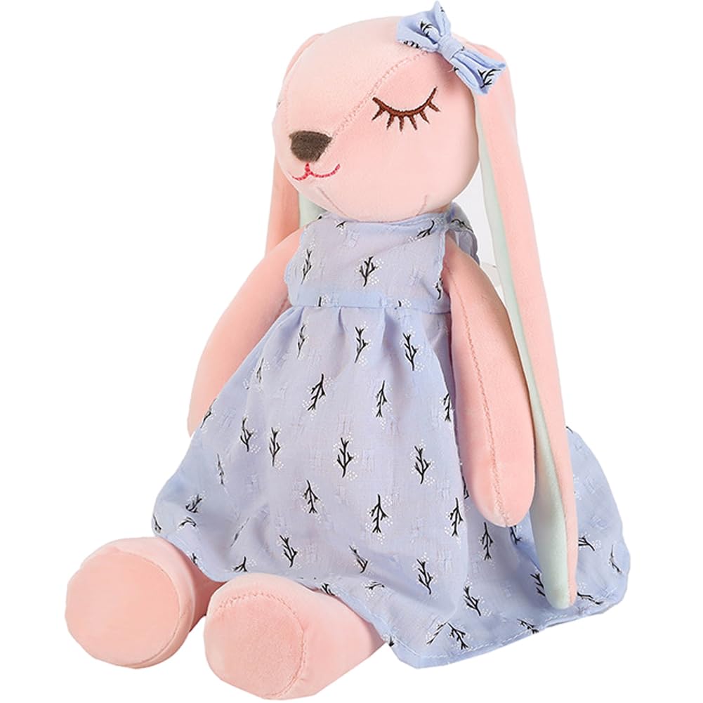 Simmpu Cute Rabbit Plush Toy,Creative Kawaii Rabbit Toys,Bunny with Beautiful Skirt,Long Ear Rabbits Soft Plush Muppet,Big Eared Bunny Stuffed Doll, for Girl Kids Birthday Gifts (35cm,Blue)