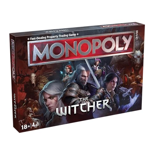 Winning Moves The Witcher Monopoly Board Game optimal for 2–6 players and makes a gift for fans aged 18 and up