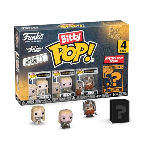 Funko Bitty Pop! Lord Of the Rings - Galadriel 4PK and A Surprise Mystery Mini Figure - 0.9 Inch (2.2 Cm) - Lord Of the Rings Collectable - Stackable Display Shelf Included - Gift Idea