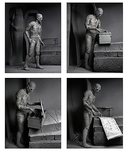 NECA - Universal Monsters Mummy 7 Ultimate Action Figure Black & White Version