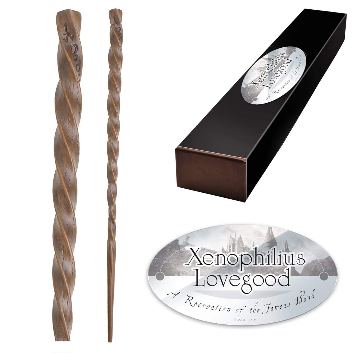 The Noble Collection - Xenophilius Lovegood Character Wand - 15in (38cm) Wizarding World Wand With Name Tag - Harry Potter Film Set Movie Props Wands