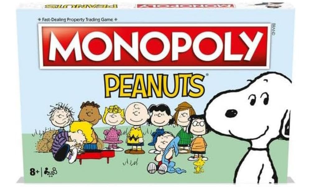 Winning Moves Peanuts Monopoly Board Game, Join Charlie Brown and advance to the Ice Cream Shop, Lucy's Football and Linus's Pumpkin Patch and trade your way to success, great gift for ages 8 plus