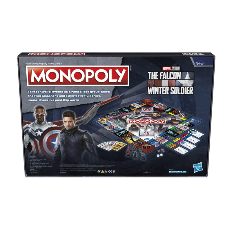 Monopoly: Marvel Studios' The Falcon and the Winter Soldier Edition Board Game for 2-6 Players for Ages 14 and Up, Multicolor