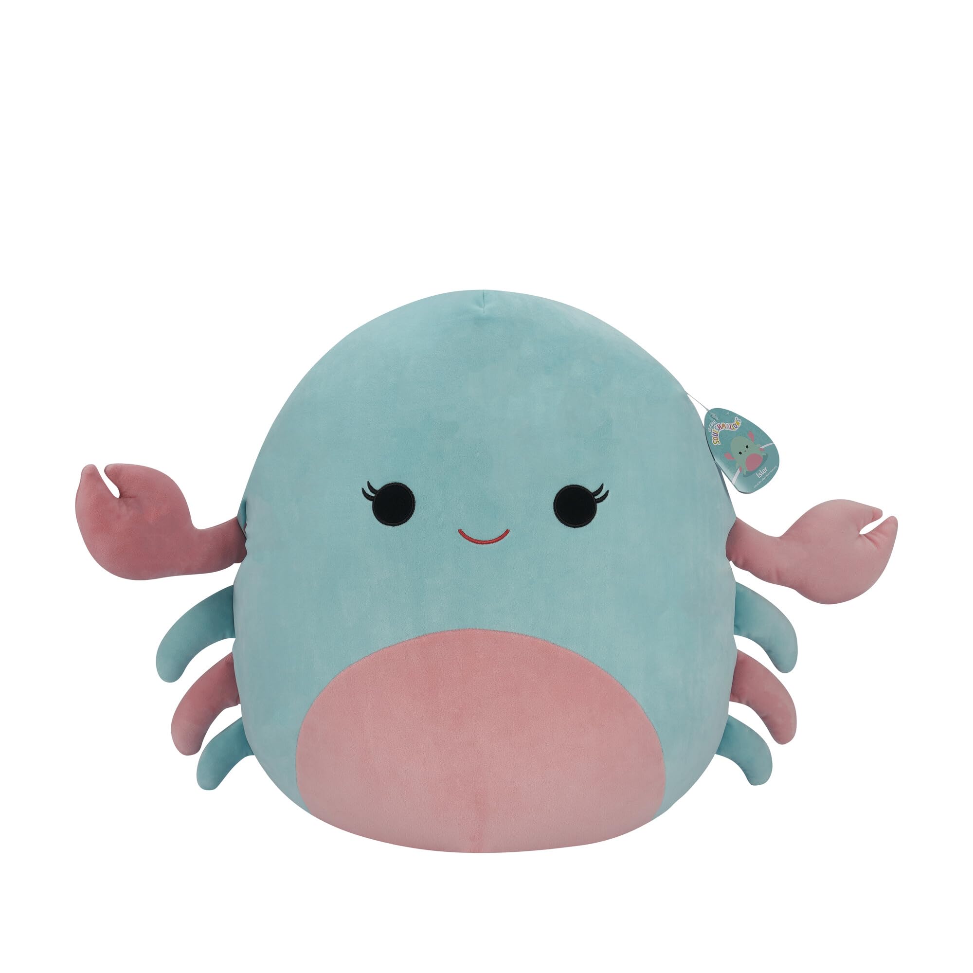 Squishmallows SQCR05492 20-Inch-Isler The Pink and Mint Crab, Multicolour