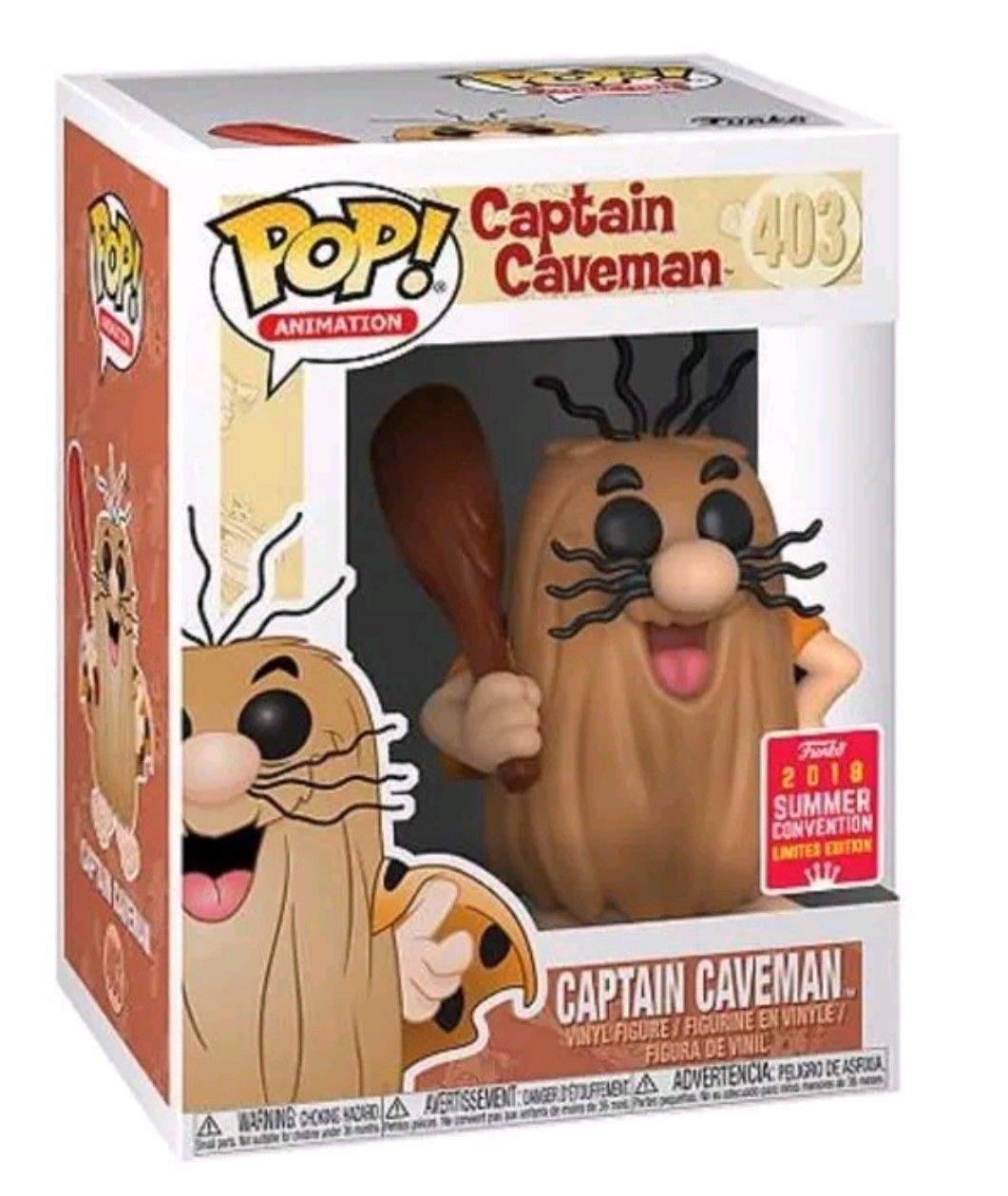 Funko Pop! Animation Captain Caveman SDCC Summer Convention Limited Edition Exclusive Hanna-Barbera Vinyl Figure.