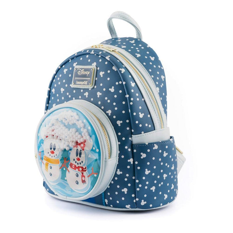 Loungefly: Disney - Mickey & Minnie - Snowman Minnie Mickey Snow Globe Mini Backpack